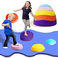 5pcs Stepping Stones for Kids, Plastic Balance Non-Slip Jumping Stones, Coordination Game Toys for Ages 3 4 5 6 7 8 Years