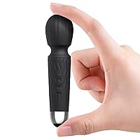 Mini Electric Massage Tool, Handheld Powerful Rechargeable Waterproof Neck Massager (Deep Black)