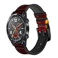 CA0063 Red Dragon Leather Smart Watch Band Strap for Wristwatch Smartwatch Smart Watch Size (24mm)
