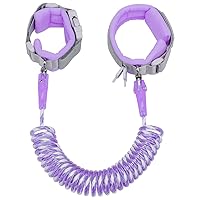Dr.meter Kids Leash for Toddler, Reflective Anti Lost Wrist Link with Key & Lock, 8.2ft Safety Wristband Child Walking Harness for Supermarket Mall Airport Amusement Park Zoo Travel, Purple
