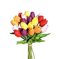 20pcs Multicolor Artificial Tulip Silk Fake Flowers 13.5
