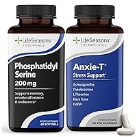 Anxie-T with Phosphatidylserine - Supports Mood & Mental Focus - Feel Calm and Relaxed - Eases Tension & Nervousness - Ashwagandha, Kava Kava, GABA & L-Theanine - 120 Capsules