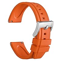 WOCCI Hevea Watch Bands, FKM Rubber (Not Silicone), Not Adsorb Dust, Replacement Strap for Men and Women, Compatible Lug Width 18mm 20mm 22mm 24mm