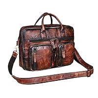 Men Oil Waxy Leather Antique Business Travel Briefcase Laptop Bag Attache Messenger Bag Portfolio Tote
