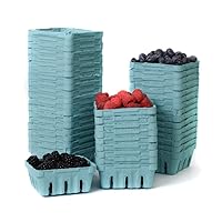 48 Half Pint Berry Basket – Pulp Fiber Vented Produce Container – Bulk Package of Mini Baskets for Displaying Fruit and Vegetables at Farmer’s Markets