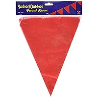 Beistle Red Plastic All Weather Pennant Banner Graduation Party Supplies, Hanging Decorations, 11