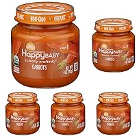 Happy Baby Organic Stage 1 Carrots Baby Food, 4 OZ (Pack of 5)
