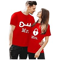Couple Hoodies for Him and Her Men Valentines Day Gifts Crewneck Short-Sleeved Tee Date Couple Matching Shirts