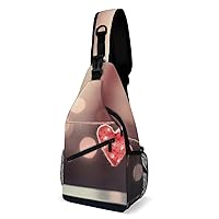 Chest Bag Sling Bag for Men Women Hanging Heart Shape Sport Sling Backpack Lightweight Shoulder Bag for Travel