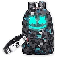 TitervctoIlluminated Smiley Backpack + DJ Music Bracelet Christmas Gift,Fashion Laptop Backpack,Travel Schoolbag,Outdoor Backpacks