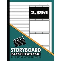 Storyboard Notebook: Blank Storyboard Sketchpad for Film Directors, Animators, Artists, and Students | 2.39:1 Aspect Ratio