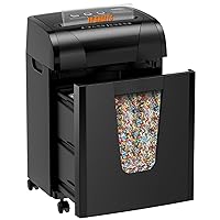 Paper Shredder, 18-Sheet Cross Cut Level P-4, Shred Paper/Credit Card/CD, with Large Pull Out Bin，Insert Auto Jam Proof System Shredder for Home&Office