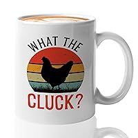 Farmer Coffee Mug 11oz White - What The Cluck - Funny Farming Farmhouse Chicken Cluck Hens Hatcher Chicks Egg Cowboy Country