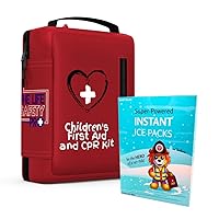 Children's First Aid and CPR Kit with 3pack of Child Friendly Instant Ice Packs