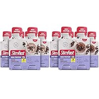 SlimFast High Protein Meal Replacement Shake with Caffeine, Mocha Cappuccino and Rich Chocolate Flavors, 20g Protein, 5g Fiber, Pack of 3 (4 Count Each)