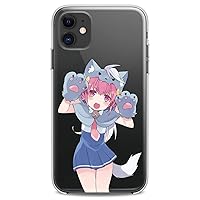TPU Case Compatible with iPhone 15 14 13 12 11 Pro Max Plus Mini Xs Xr X 8+ 7 6 5 SE Meow Cute Lady Trend Funny Slim fit Pussycat Clear Cat Print Anime Design Flexible Silicone Teen Kawaii Kid