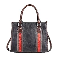 SMEJS Women's Handbags Vintage Tote Bag Ladies Shopping Crossbody Bag (Color: C, Size: 10.6 x 4.7 x 9.1 inches (27 x 12 x 23 cm)