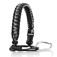 Accmor Paracord Water Bottle Handle for 12oz to 64oz Older Version Wide Mouth Hydro Flask, Bottles Accessories Paracord Strap Carrier Assembled with Safety Ring and Carabiner for Hiking