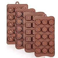 La chat 4 Packs Silicone Molds,Chocolate Molds , Food Grade no-stick Silicone Baking, candy molds , butter Mold with different shape