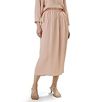 LilySilk Womens Silk Skirt Ladies 30MM Classic Style Pleated Skirt with Elastic Waistband and Side Pockets Girls Dress