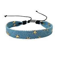 Vintage Handmade Star Punk Blue Denim Man Bracelet for Women Gothic Ethnic Friendship Bracelets Bangles Jewelry Gift