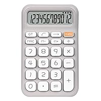 Calculator 12 Digit Handheld Pocket Calculator, Note Pad Calculator for Students Office for Student Home School(Grey)