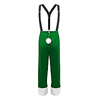 CHICTRY Kids Boys Christmas Outfit Soft Velvet Mr Santa Claus Suspender Pant set for Holiday Dress Up Party