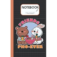 Graph Paper Composition Notebook: 5x8 in, Fun Friends Pho Ever, Fun 4x4 Quad Ruled Paper, 4 Squares per Inch, Writing Journal, Black Comp Books, Academic Year