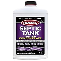 K-37-Q-C1500-4 Septic Tank Treatment: 32 oz, 16 oz Concentrate, Safe for All Plumbing Systems, Colorless Formula