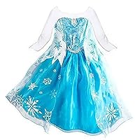 Princess Costume Blue Dress, Christmas Party Dress up for Little Girls