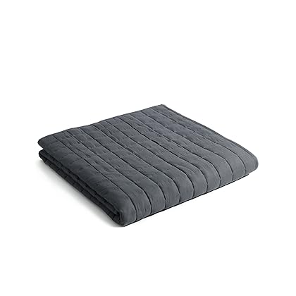 YnM Exclusive 15lbs Weighted Blanket, Smallest Compartments with Glass Beads, Bed Blanket for One Person of 140lbs, Ideal for Twin or Full Bed (48x72 Inches, 15 Pounds, Dark Grey)