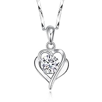 999 Sterling Silver Necklace Female Heart Pendant