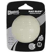 Chuckit! Max Glow Ball Dog Toy, Medium (2.5 Inch Diameter) for Dogs 20-60 lbs, Pack of 4