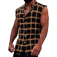 Mens Tank Top Tank Tops 2024 Print Buckle Sanding Sleeveless T Shirt Vest Silk Tank Top for Men Mens Tanks Tops