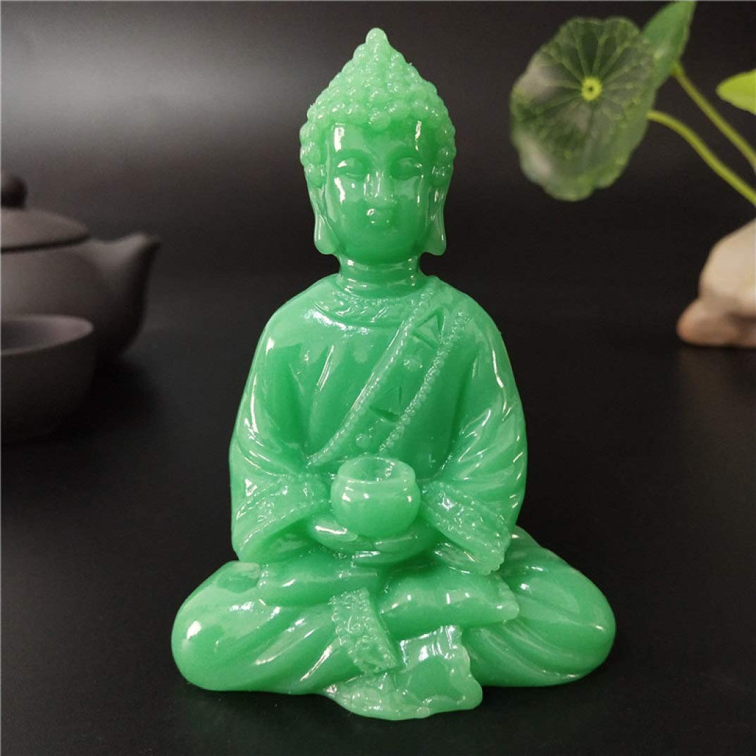 YURASIKU Meditation Buddha Statue Glowing Thai Buddha Sculpture Figurines Home Garden Lucky Decoration Gift