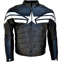 Men's American Fashion Motorbike Soldier Captain Real Leather Motorcycle Blue Jacket- Winter Jacket