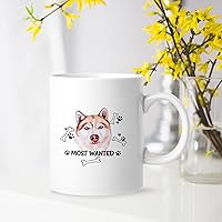 Most Wanted Dog Ceramic Mugs Personalized Gift for Pet Dog Owner 11 Ounce White Dog Breeds Picture Print Printed on Inside for Office School Restaurant Gifts for Friends Family