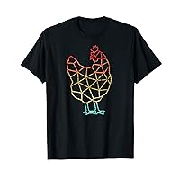 Chicken Retro Style Vintage Shirt Polygonal Geometric Animal T-Shirt