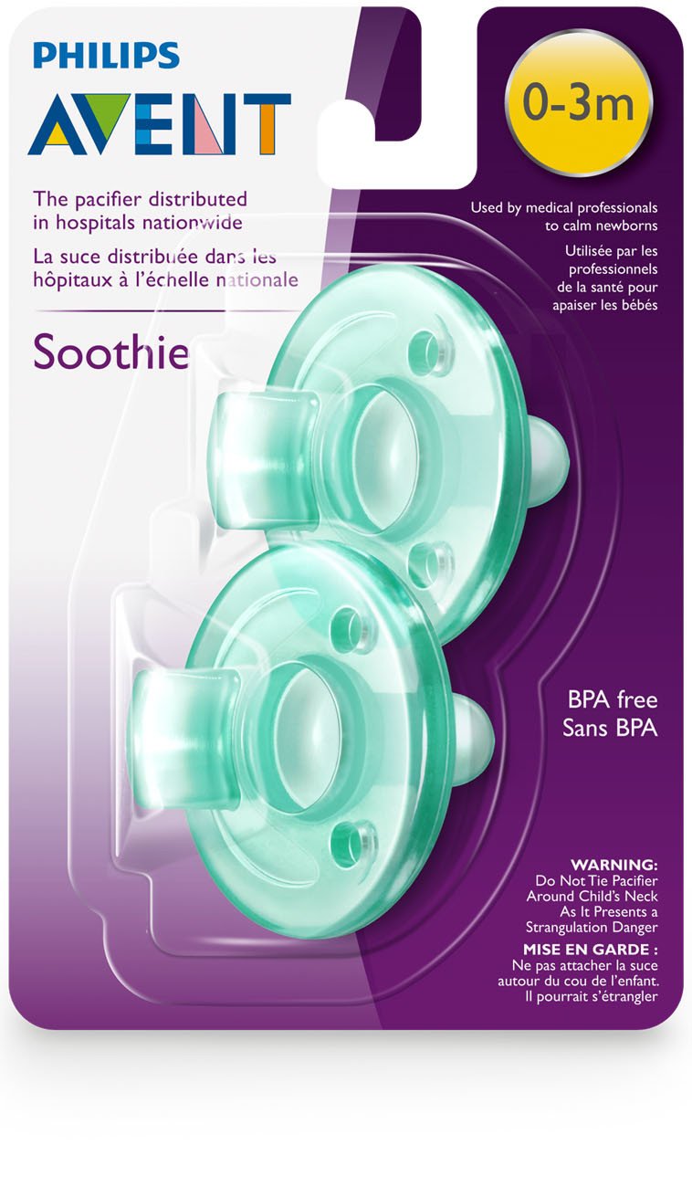 Philips Avent SCF190/01 Soothie 0-3mth Green/Green, 2 Count