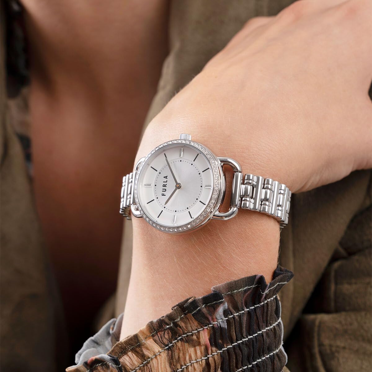 FURLA Ladies Silver Tone Stainless Steel Bracelet Watch WW00021012L1