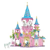 Girls Building Blocks Toys Fairytale Carousel Castel 974 Pieces Construction Bricks Toys for Girls Amusement Park Castle Block Toys Birthday Christmas for Girls Age 6 and Up