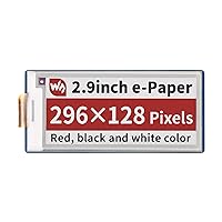waveshare 2.9inch e-Paper Display Module for Raspberry Pi Pico, Red Black White Three Colors 296×128 Pixels E-Ink LCD Screen, SPI Interface Wide Viewing Angle, Paper-Like Effect