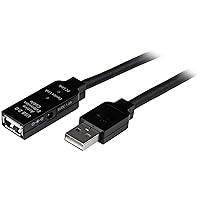 StarTech.com 5m USB 2.0 Active Extension Cable M/F - 5 meter USB A Male to USB A Female USB 2.0 Repeater / Extender Cable - Black - 15ft (USB2AAEXT5M)