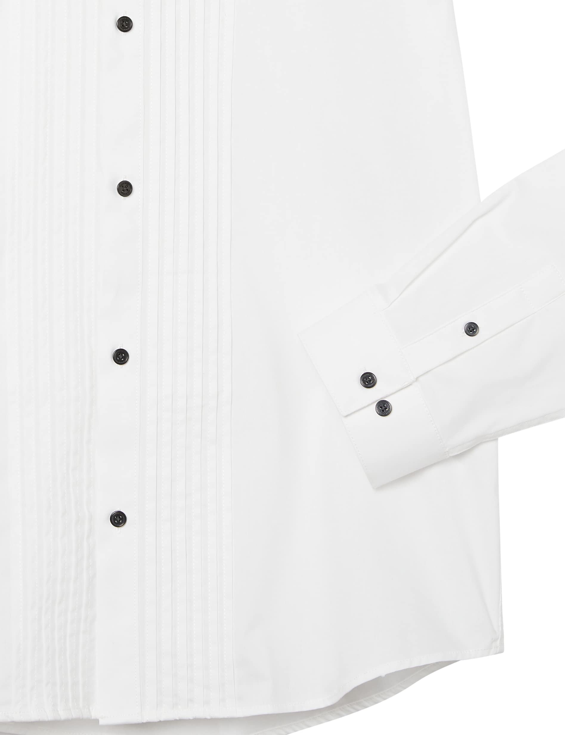 Calvin Klein Boys' Long Sleeve Tuxedo Dress Shirt with Bow Tie, Button-Down Style with Classic Pleated Bib, Matching Hanky