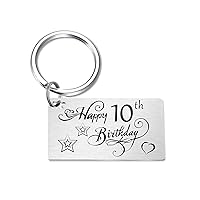 10 Year Old Birthday Gifts, Happy 10th Birthday Keychain, Ten Year Old Girl Birthday Gifts