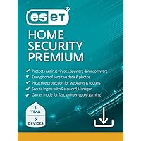 ESET Home Security Premium | Antivirus | 2024 Edition | 5 Devices | 1 Year| Password Manager | Privacy Protection | Ransomware | Anti-Theft | Digital Download [PC/Mac/Android/Linux] ESET Home Security Premium | Antivirus | 2024 Edition | 5 Devices | 1 Year| Password Manager | Privacy Protection | Ransomware | Anti-Theft | Digital Download [PC/Mac/Android/Linux] ESET Home Security Premium