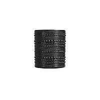 Fortessa Jupiter Beaded Hobnail Glass, 10 Ounce Double Old Fashioned (Set of 6), Obsidian Black