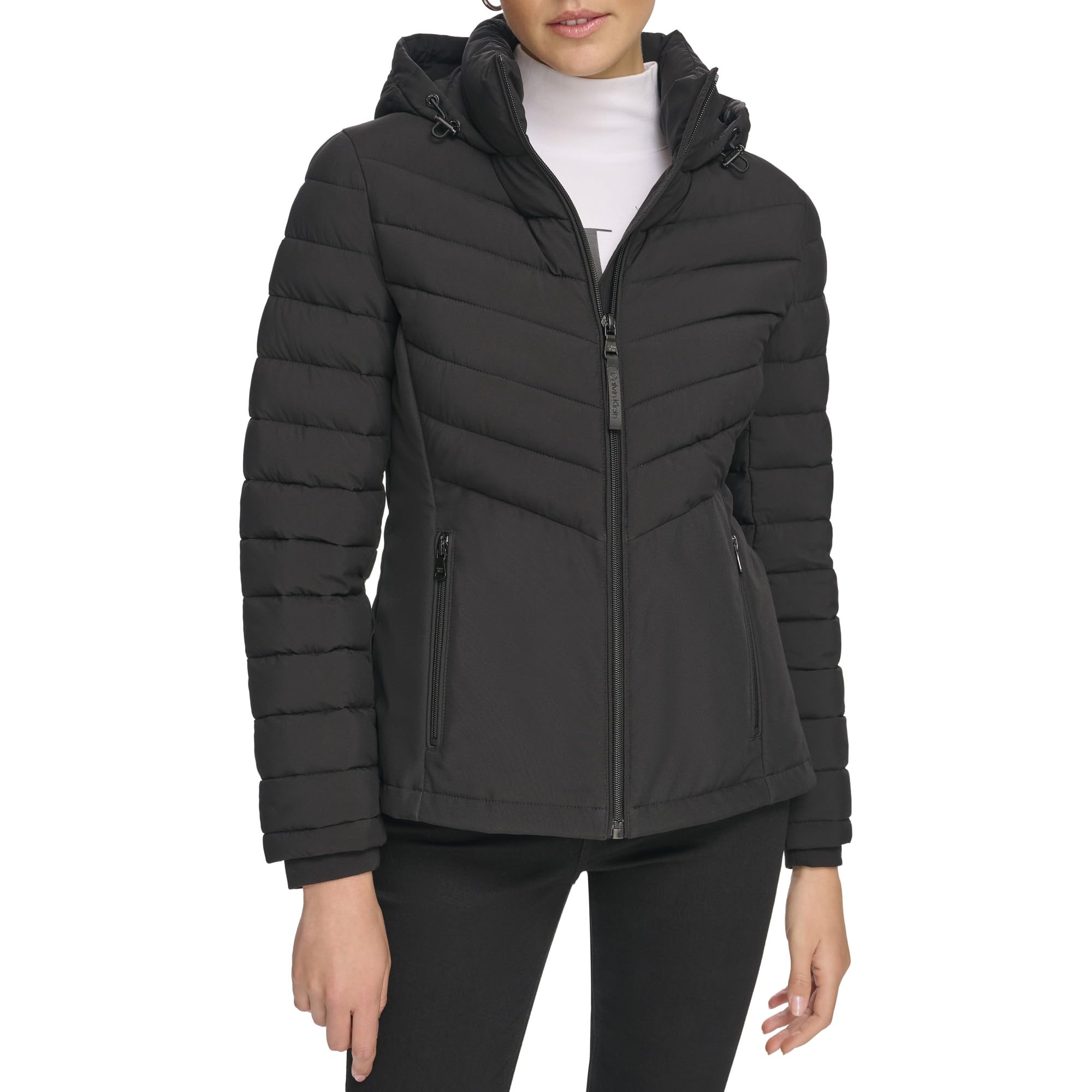 Calvin Klein Women's Light-Weight Hooded Puffer Jacket