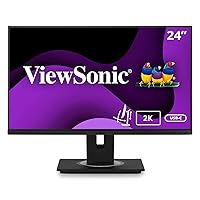 ViewSonic VG2455-2K 24 Inch IPS 1440p Monitor with USB 3.1 Type C HDMI DisplayPort and 40 Degree Tilt Ergonomics for Home and Office (Renewed)