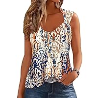 Tank Tops for Women 2024 Trendy Summer T Shirts V Neck Sleeveless Shirts Spring Clothes Casual Loose Blouses